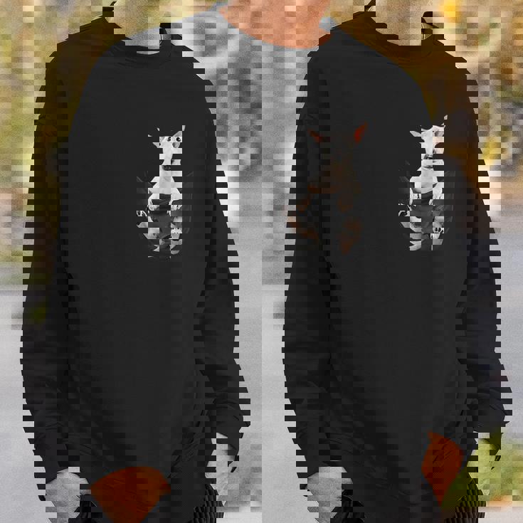 ブルテリア愛好家のためのポケットに入った面白いブルテリア スウェットシャツ 彼への贈り物