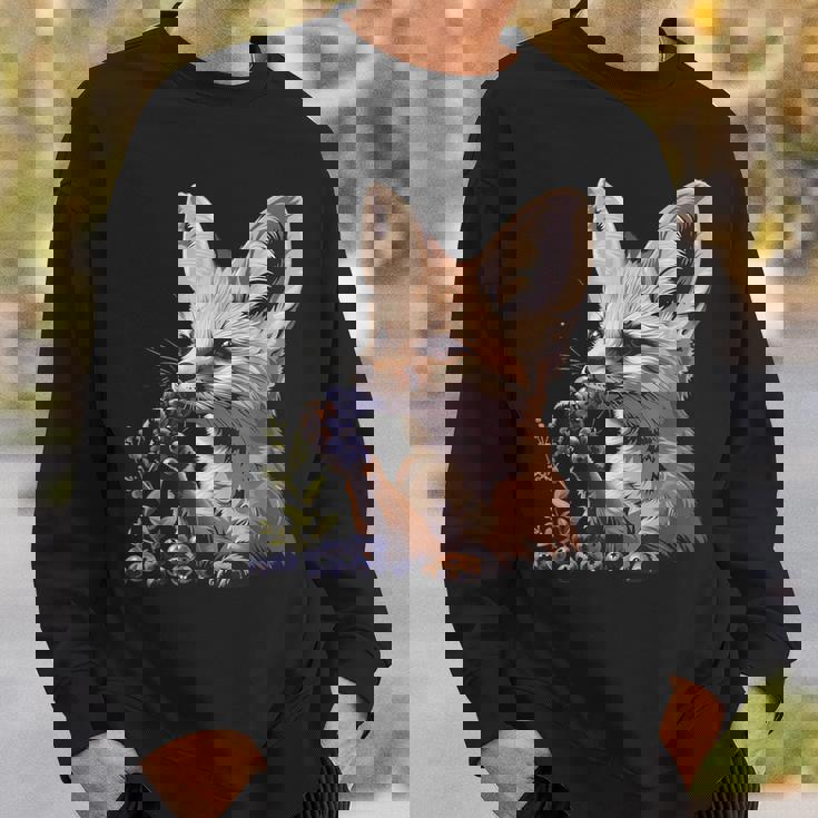 ブルーベリー フェネック キツネ ブルーベリー アニマルアート 野生動物 自然 スウェットシャツ 彼への贈り物