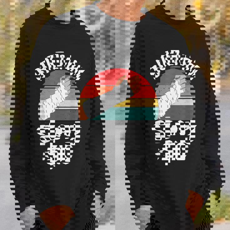 ブロークン・アーム・ストーリー $10 手の怪我 手首 面白い ヴィンテージ スウェットシャツ 彼への贈り物