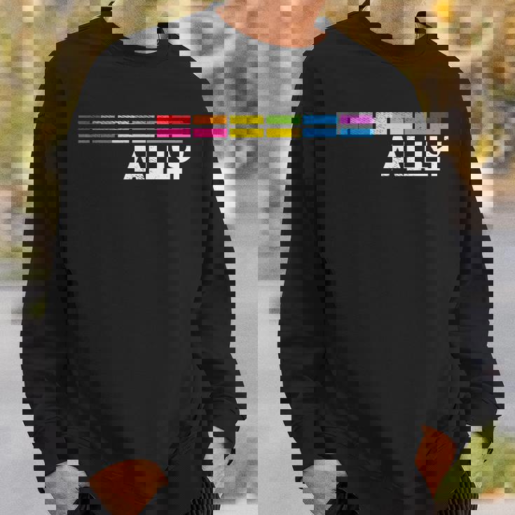 プラウドアライlgbtゲイ平等lgbtqプライドパンセクシャルパンフラッグ スウェットシャツ 彼への贈り物