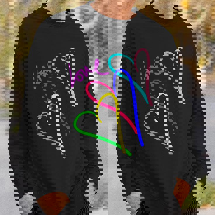 プレッピー パステル キドコア ハート レインボー ラブ バレンタイン スウェットシャツ 彼への贈り物