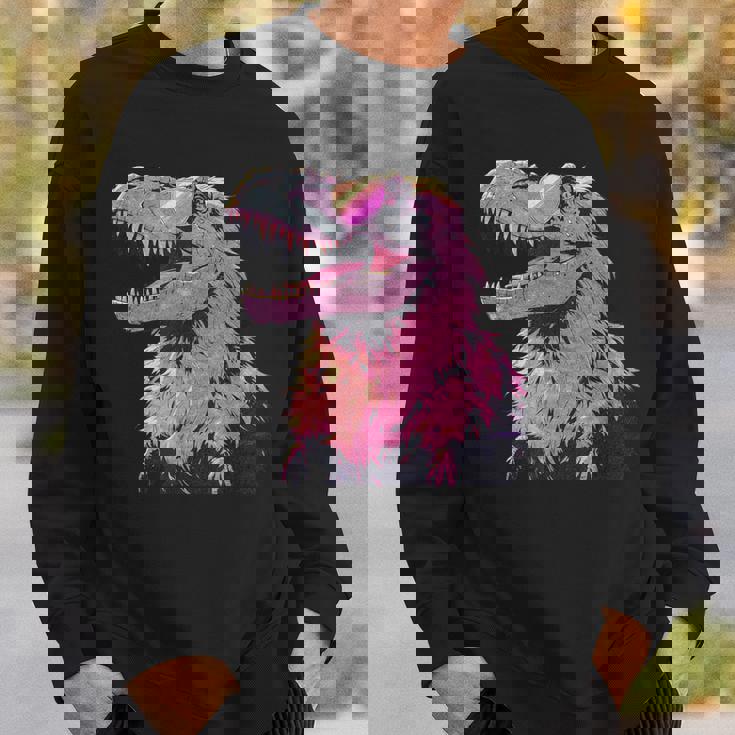 ヘアリー T-Rex パステルゴス ティラノサウルス 恐竜 サングラス スウェットシャツ 彼への贈り物