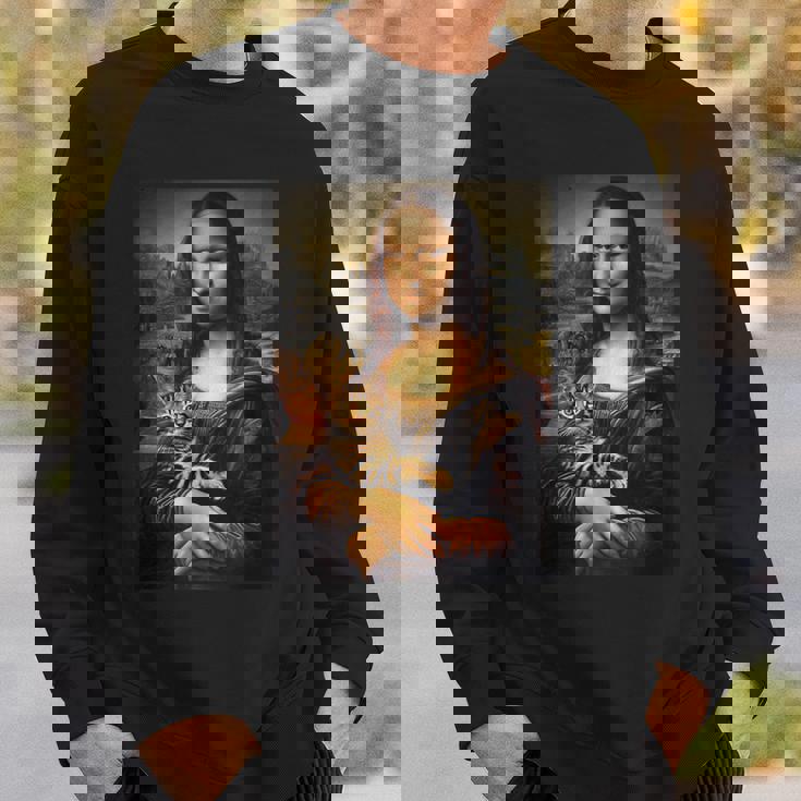 ベンガル猫 モナリザ 絵画 アート ママ お父さん スウェットシャツ 彼への贈り物