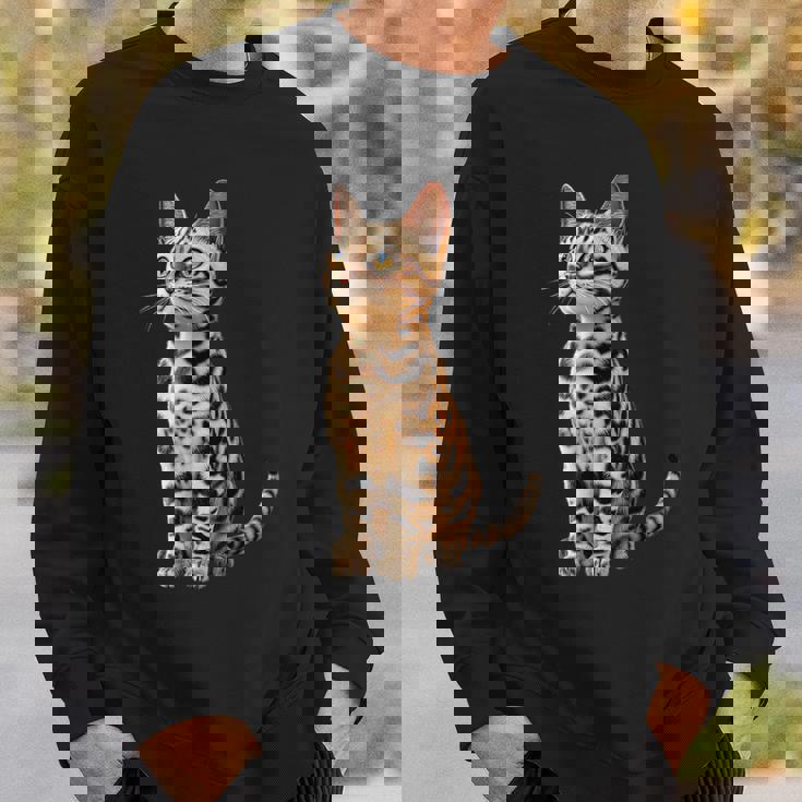 ベンガル猫 レオパード猫 レオパデット かわいいベンガル猫 スウェットシャツ 彼への贈り物