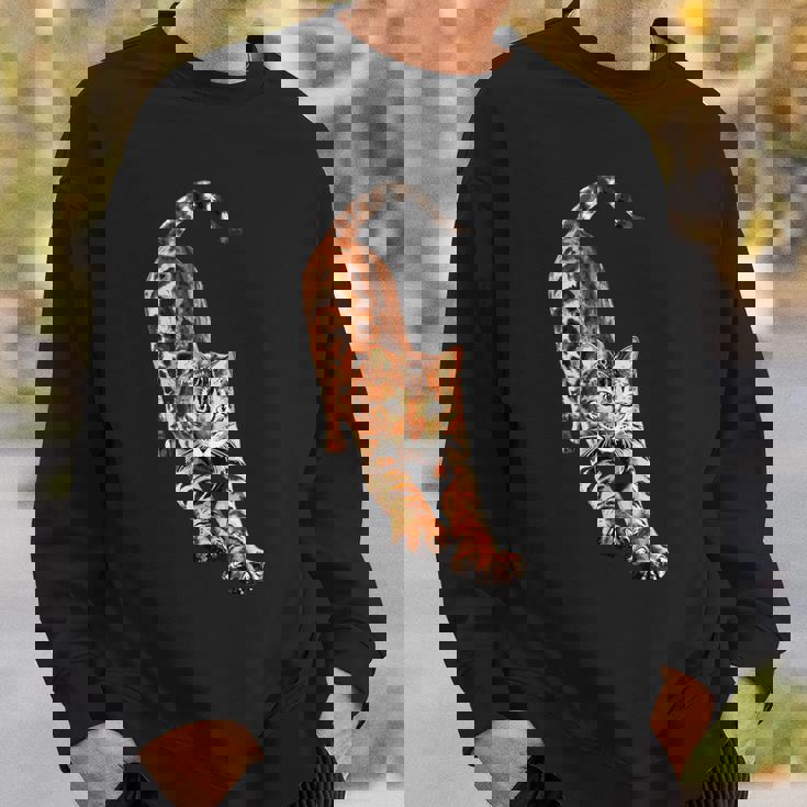 ベンガル猫ストレッチ スウェットシャツ 彼への贈り物