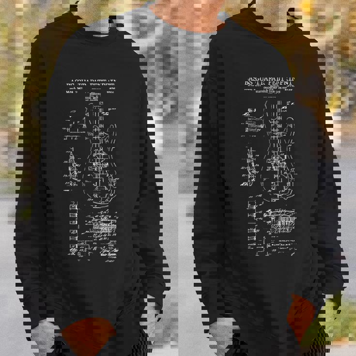 ベースギター特許プリント 1961 ヴィンテージ特許音楽 スウェットシャツ 彼への贈り物