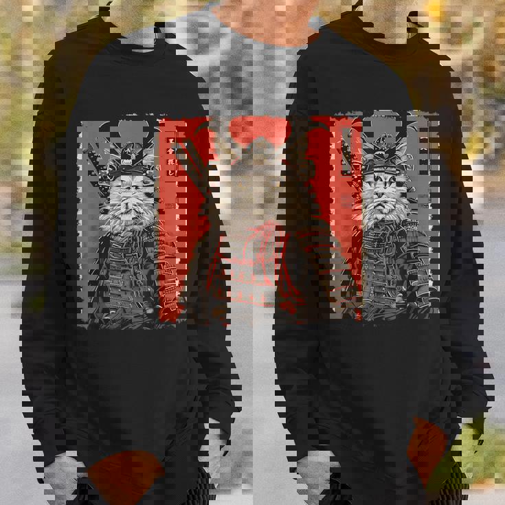 ペルシャ猫 日本美術 サムライ 浮世絵 ヴィンテージ スウェットシャツ 彼への贈り物