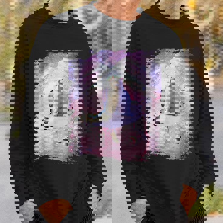 ペンギンに乗る宇宙猫 スウェットシャツ 彼への贈り物