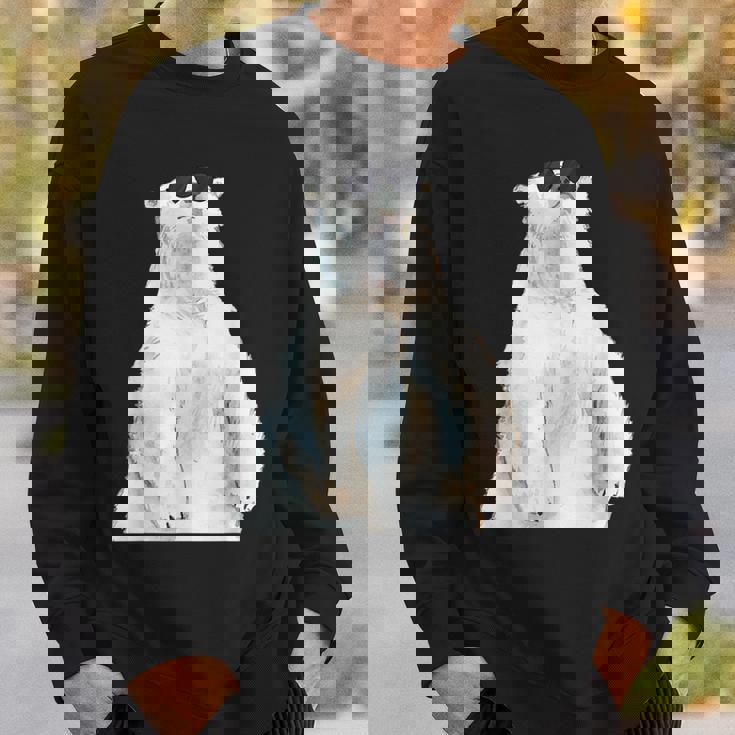 ホッキョクグマ サングラス 動物愛好家 動物飼育係 動物学者 スウェットシャツ 彼への贈り物