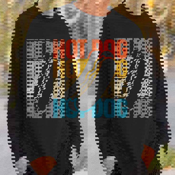 ホットドッグ 大人用 レトロ ヴィンテージ ホットドッグ スウェットシャツ 彼への贈り物