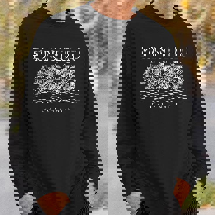 ホノルル ハワイ ハワイアン ハイビスカス 花 サーファー お土産 スウェットシャツ 彼への贈り物