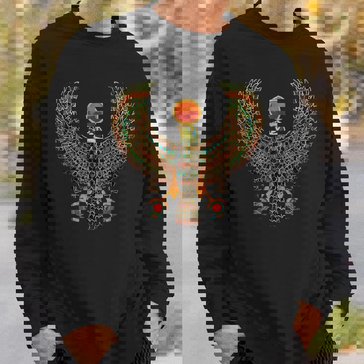 ホルス古代エジプトのファルコン象形文字 スウェットシャツ 彼への贈り物