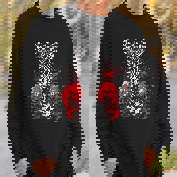 ボクシング ゼブラ ボクシンググローブ キックボクシング おもしろボクサー スウェットシャツ 彼への贈り物