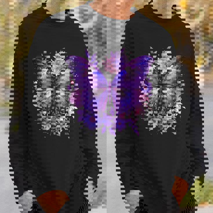 ボヘミアン パープルバタフライ レトロ 魔女の蛾 ヴィンテージ ラベンダー スウェットシャツ 彼への贈り物