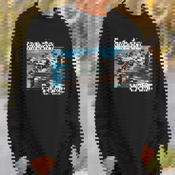 ボンバルディーロボンバルディーノクロコダイル面白いイタリアンブレインロットミーム スウェットシャツ 彼への贈り物