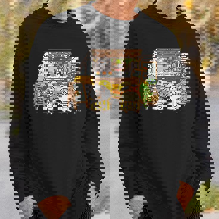 ボンレス犬とボンレス猫 キッチンカー ダークカラー スウェットシャツ 彼への贈り物