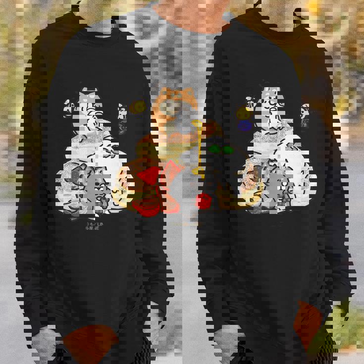 ボンレス犬とボンレス猫 パンケーキ スウェットシャツ 彼への贈り物