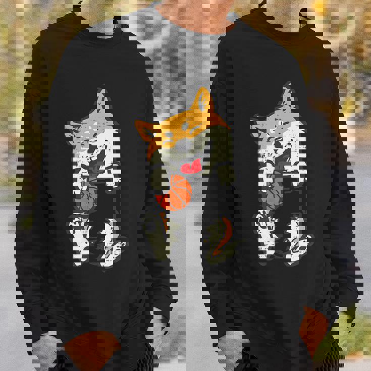 ポケット 柴犬 バスケットボール かわいい バラー 犬 メンズ レディース キッズ スウェットシャツ 彼への贈り物