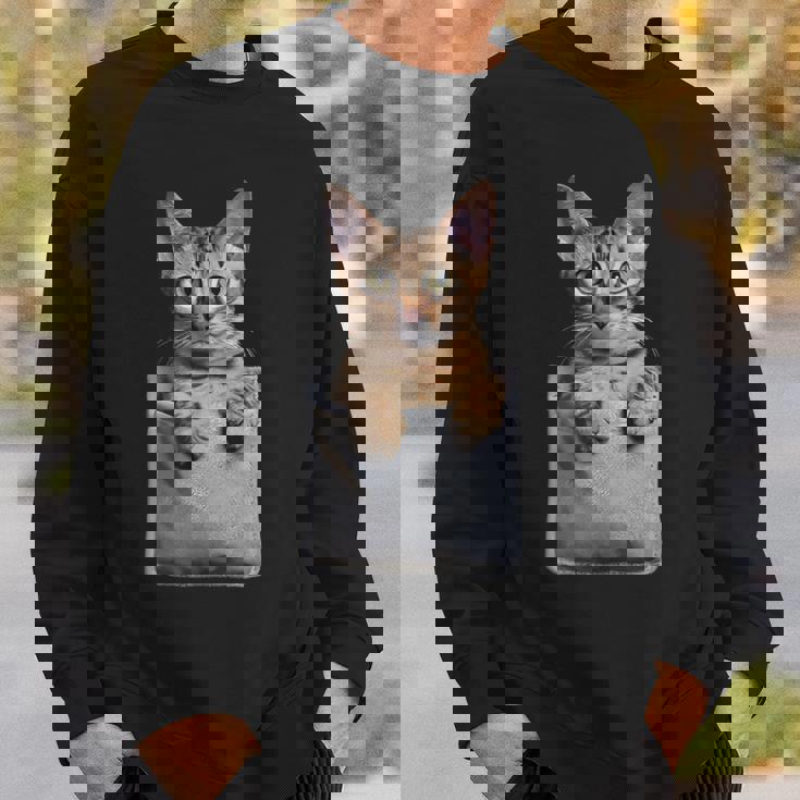 ポケットに入ったアビシニアン猫 スウェットシャツ 彼への贈り物