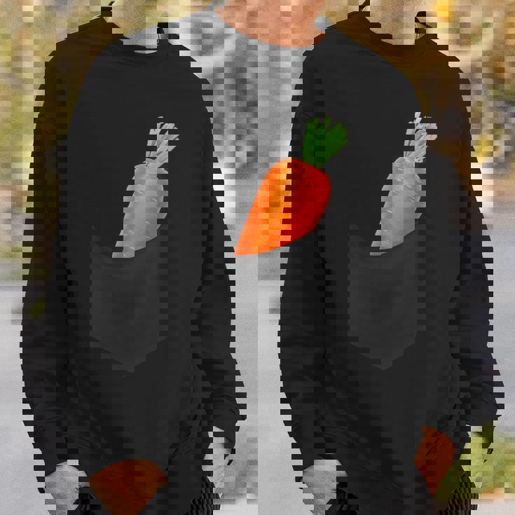 ポケットに入ったニンジン野菜、胸に面白いフルーツニンジン。 スウェットシャツ 彼への贈り物