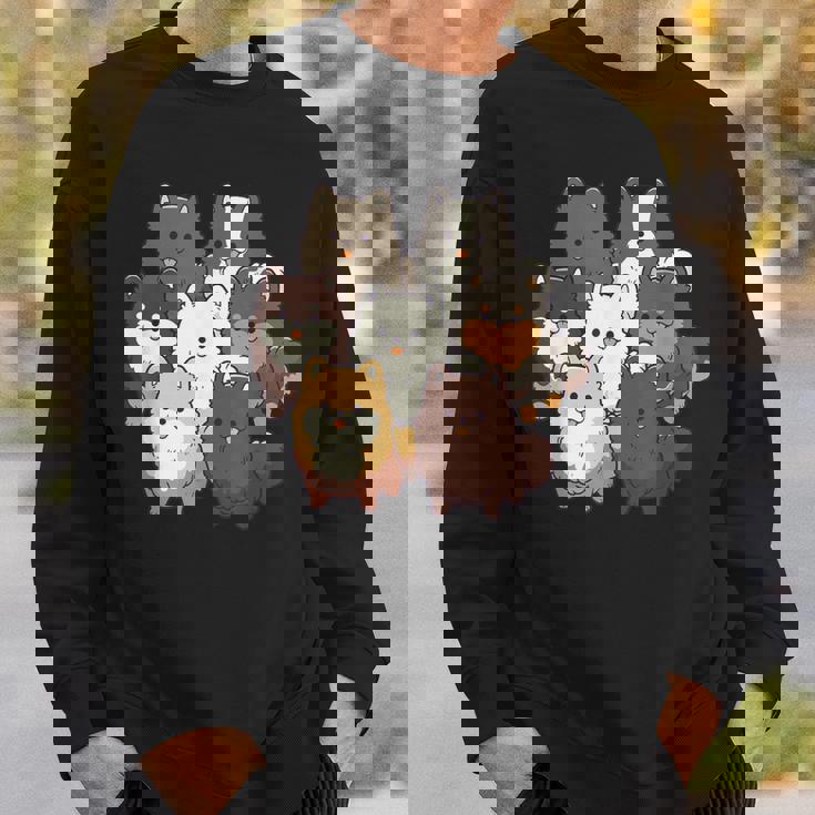 ポメラニアン ドッグ グループ かわいい ペット ブラック ホワイト チョコレート ポンポン スウェットシャツ 彼への贈り物