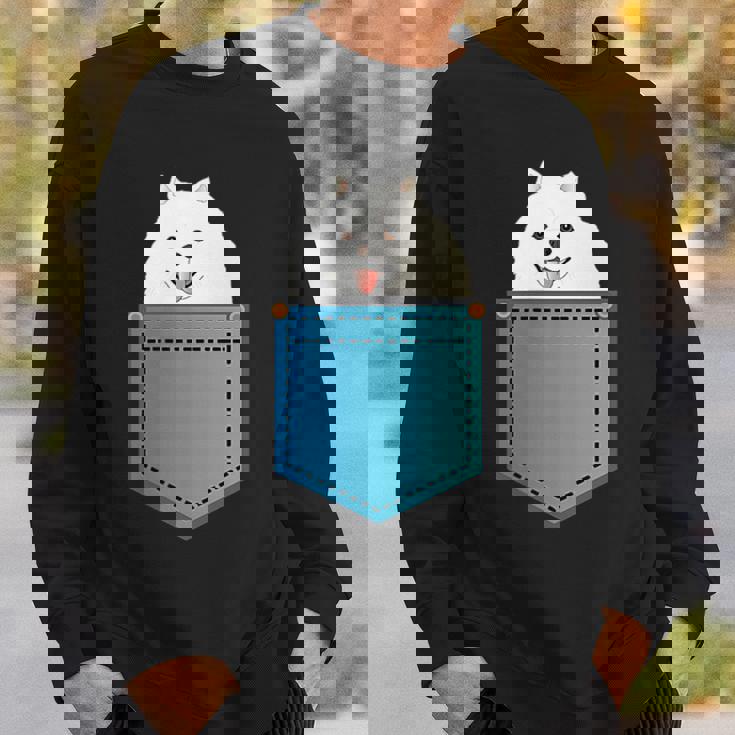 ポメラニアン 犬 胸ポケット ドイツ スピッツ スウェットシャツ 彼への贈り物