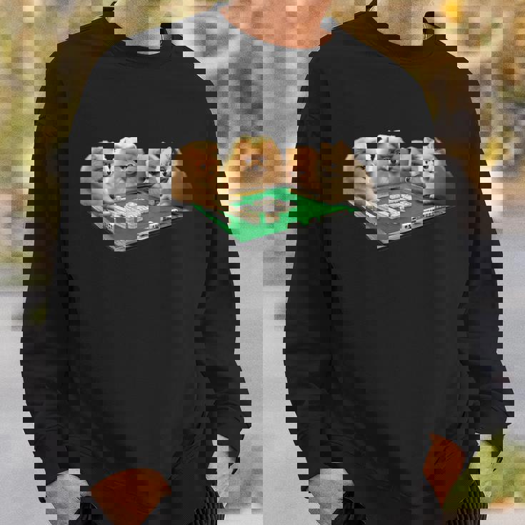 ポメラニアン 犬 麻雀 面白いtシャツ 文字入り メンズ おもしろ 面白い 服 おもしろグッズ ネタ 雀士 スウェットシャツ 彼への贈り物