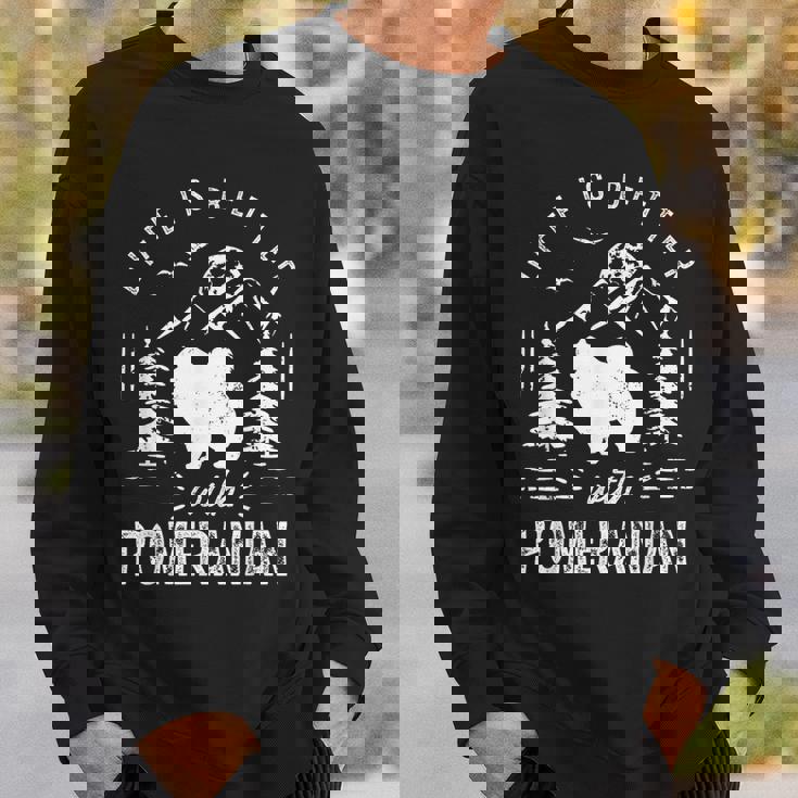 ポメラニアンライフベターママパパ犬 スウェットシャツ 彼への贈り物