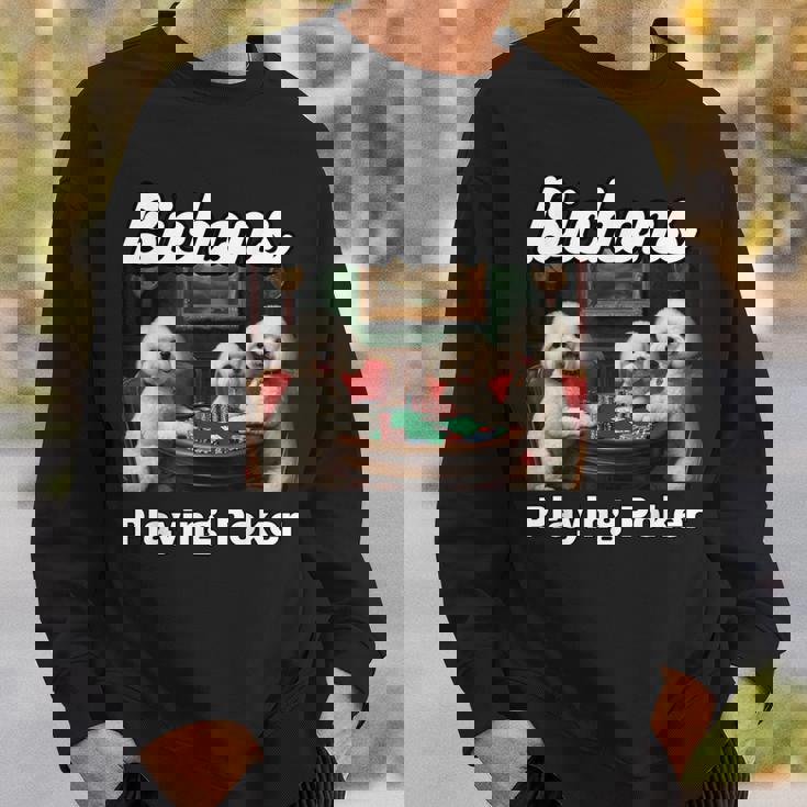 ポーカーをする犬 ビション・フリーゼ ビション・フリーゼの犬種 スウェットシャツ 彼への贈り物