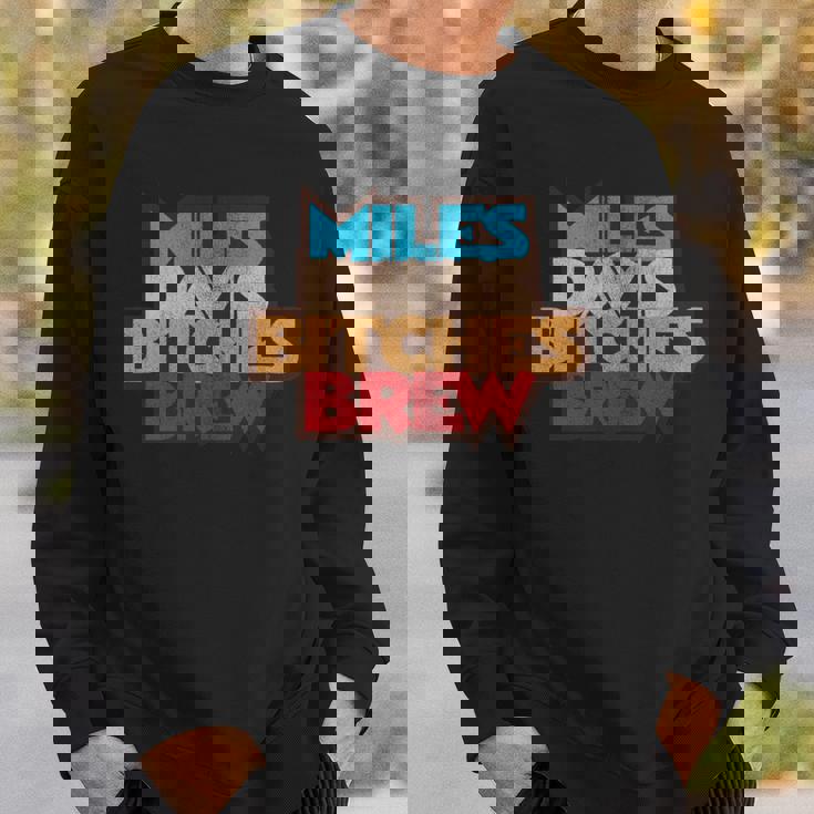 マイルス・デイビス・ビッチズ・ブリュー・ディストレストッド 長袖tシャツ スウェットシャツ 彼への贈り物