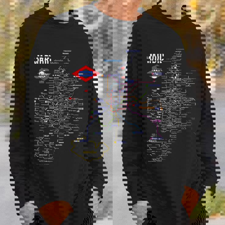 マドリード スペイン メトロ 地下鉄 電車地図 ギフト スウェットシャツ 彼への贈り物