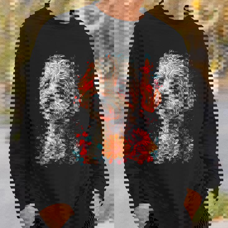 マルチプー犬 グラフィック ペット イラスト マルチプー スウェットシャツ 彼への贈り物