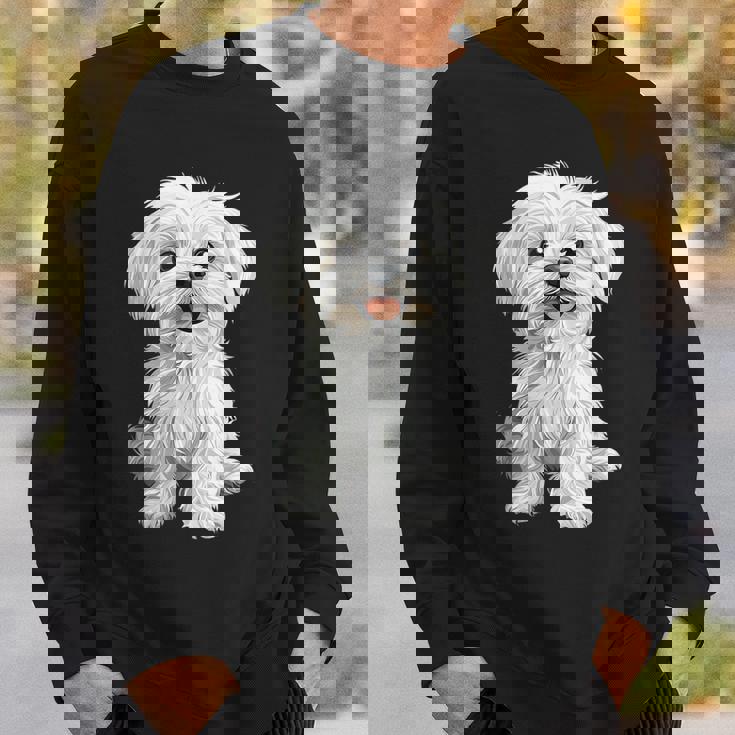 マルチーズ 犬 グラフィック ペット イラスト マルチーズ スウェットシャツ 彼への贈り物