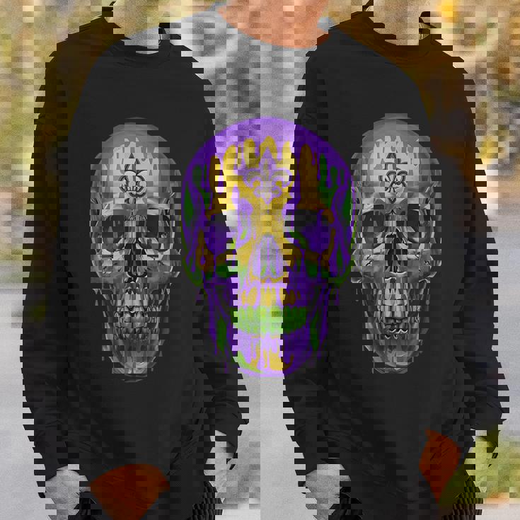 マルディグラ ドリップドリング スカル カーニバル 火曜日 パーティー テーマ 新品 スウェットシャツ 彼への贈り物