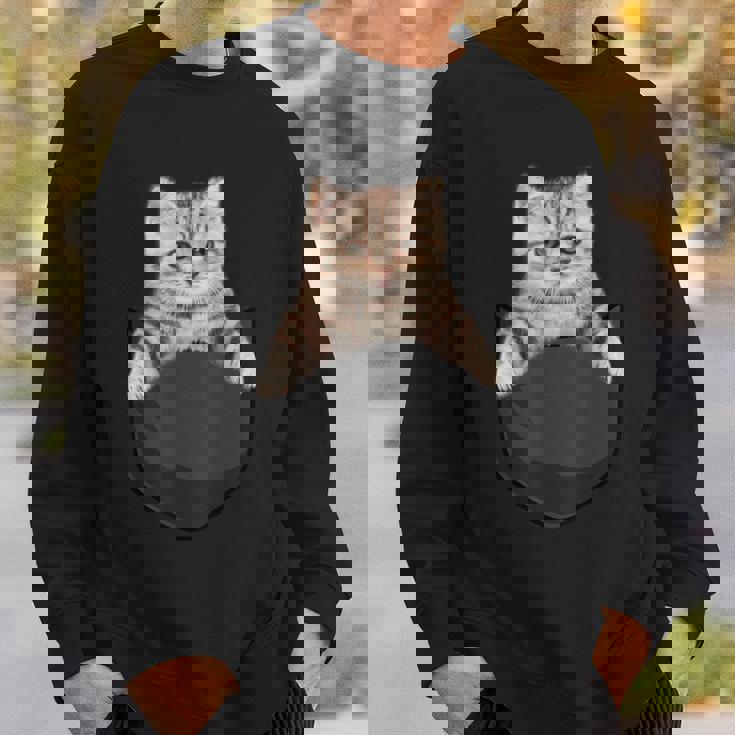 マンチカンポケットの中の猫猫好き スウェットシャツ 彼への贈り物