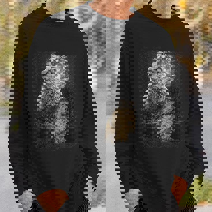 マーモット イラスト ムーン マーモット げっ歯類 マンケイ スウェットシャツ 彼への贈り物