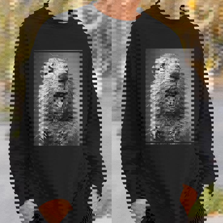 マーモットは生意気に笑う、面白いマーモット スウェットシャツ 彼への贈り物