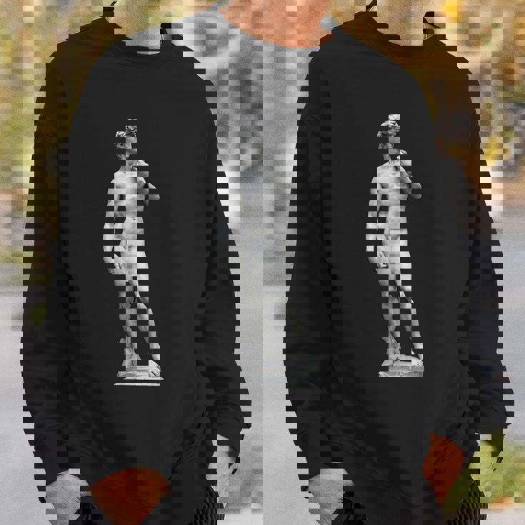 ミケランジェロのダビデ像 巨大なピクセル化されたペニス スウェットシャツ 彼への贈り物