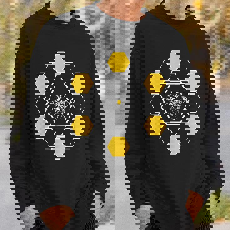 ミツバチユーモア六角形ナチュラルスタイル スウェットシャツ 彼への贈り物