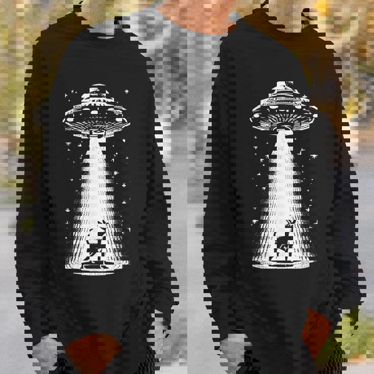 ミニチュアピンシャーママパパ犬-面白いエイリアンufo スウェットシャツ 彼への贈り物