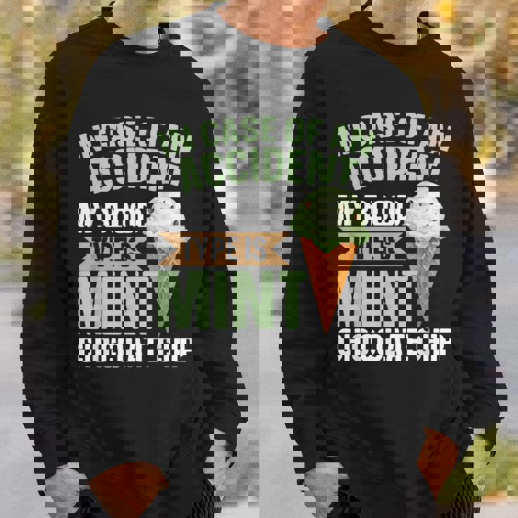 ミントチョコチップフレーバー ワッフルコーン ミントアイスクリーム スウェットシャツ 彼への贈り物