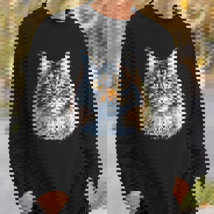 メインクーン 猫の肖像画 スウェットシャツ 彼への贈り物