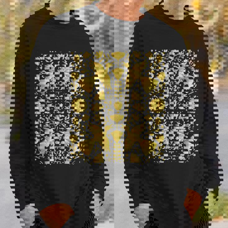 メキシカンテナンゴスのメキシカンゴールド刺繍プリント。 スウェットシャツ 彼への贈り物