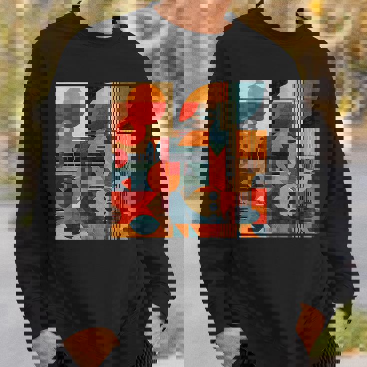 モダン 抽象 パターン ボーホー 抽象 幾何学 スウェットシャツ 彼への贈り物