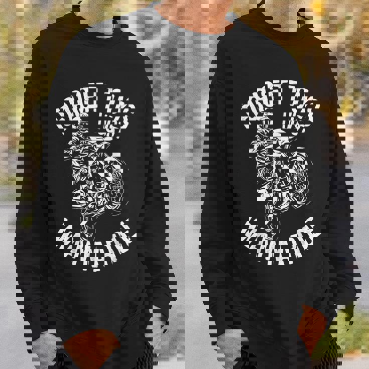 モトクロス ライダー ダートバイク ヘルメット Forget Toys I Just Wanna スウェットシャツ 彼への贈り物