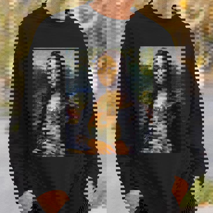 モナリサダヴィンチ プリントシャツ 柴犬とモナリサ スウェットシャツ 彼への贈り物