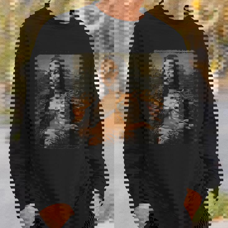 モナリザ 犬と一緒に 面白い 柴犬 アート 絵画 スウェットシャツ 彼への贈り物