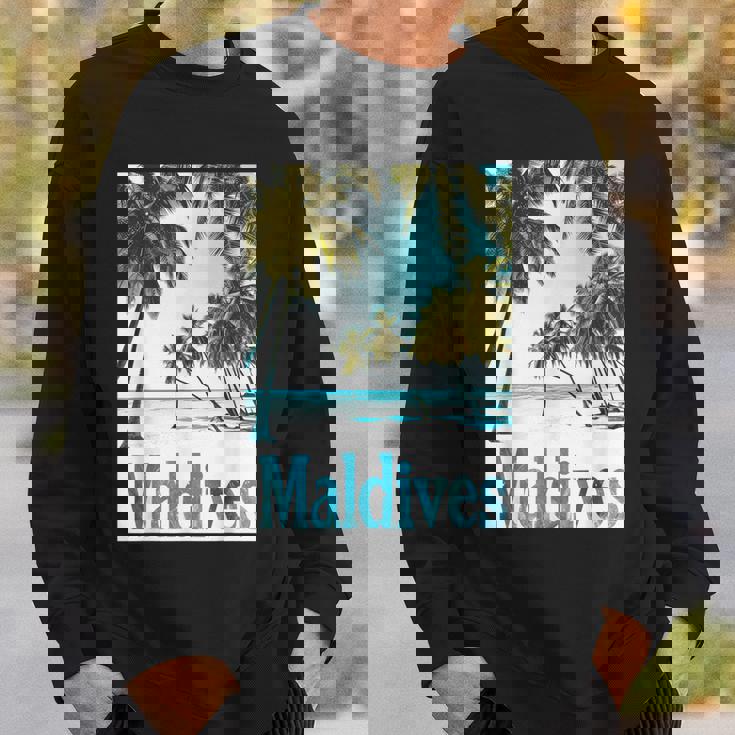 モルディブ島 ビーチ 熱帯風景 旅行 お土産 スウェットシャツ 彼への贈り物