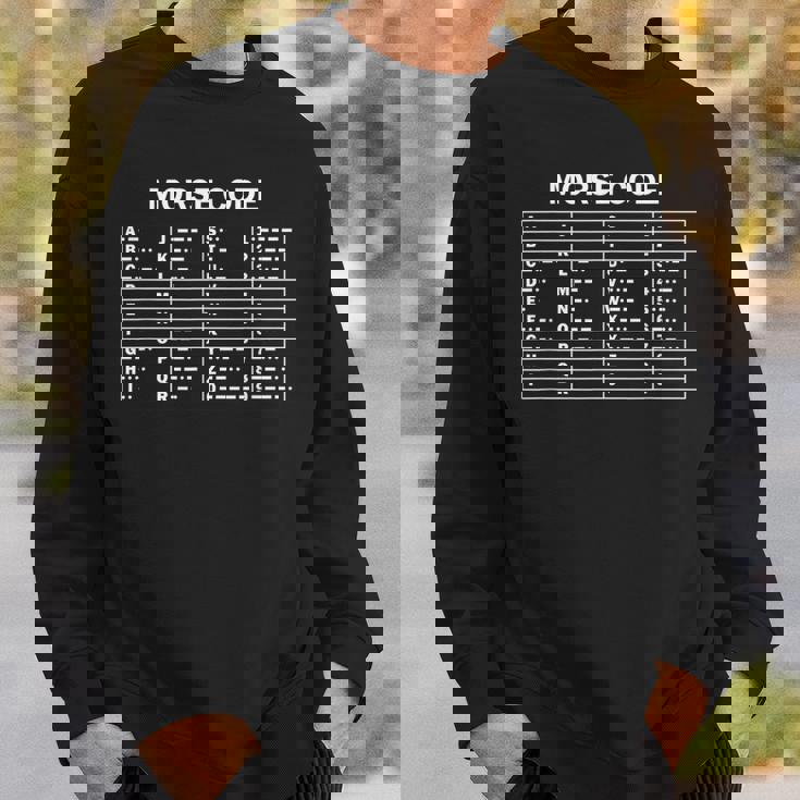 モールス信号チャート文字番号翻訳者ギフト Morse Code スウェットシャツ 彼への贈り物