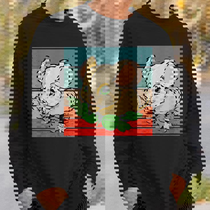 ヤマネ かわいい緑の葉 大きな目 愛らしい甘い動物 スウェットシャツ 彼への贈り物